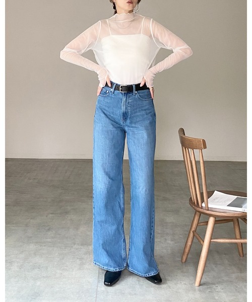 She's Closet(シーズクローゼット)の「長袖 サムホール プチハイネック シアートップス ロングTシャツ(Tシャツ/カットソー・レディース・ブラック/ボルドー/ブラウン/オフホワイト・FREE)」の17枚目の写真