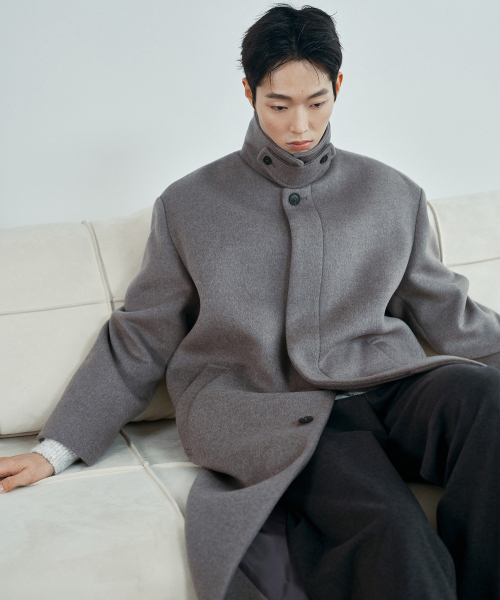 MINDBRIDGE（マインドブリッジ）の「[ON] カシミヤ オーバーサイズ バルマカン ロングコート - 3color（チェスターコート・メンズ・ブラック/ネイビー/グレー系その他・100/110/95/105）」の13枚目の写真