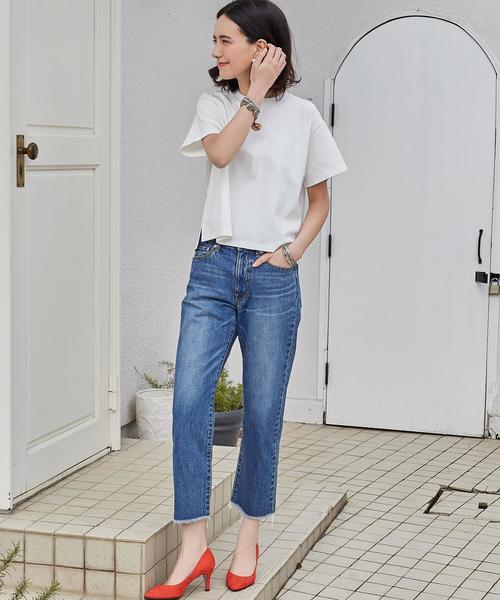 green label relaxing(グリーンレーベルリラクシング)の「KC ポンチ ビッグTシャツ SSL◆(Tシャツ/カットソー・レディース・オフホワイト/ブラウン/ネイビー・38/40)」の4枚目の写真