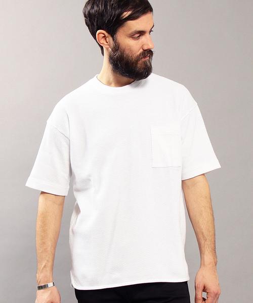 BEAUTY&YOUTH UNITED ARROWS（ビューティーアンドユースユナイテッドアローズ）の「BY ∴ ビッグ ピケ フォルム カットソー MADE IN JAPAN◆（Tシャツ/カットソー・メンズ・オリーブ/ホワイト/ブラック・X-LARGE/SMALL/MEDIUM/LARGE）」の5枚目の写真