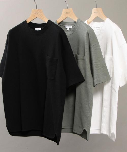 BEAUTY&YOUTH UNITED ARROWS（ビューティーアンドユースユナイテッドアローズ）の「BY ∴ ビッグ ピケ フォルム カットソー MADE IN JAPAN◆（Tシャツ/カットソー・メンズ・オリーブ/ホワイト/ブラック・X-LARGE/SMALL/MEDIUM/LARGE）」の6枚目の写真