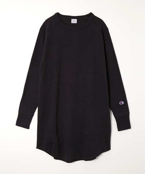 Champion(チャンピオン)の「Champion / チャンピオン × AMERICAN RAG CIE 別注 ミリタリーサーマルワンピース(ワンピース・レディース・オフホワイト/ブラック/トップグレー・FREE)」の1枚目の写真