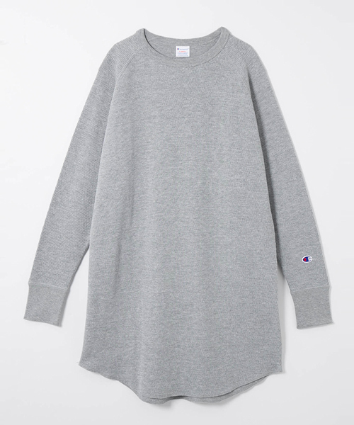 Champion(チャンピオン)の「Champion / チャンピオン × AMERICAN RAG CIE 別注 ミリタリーサーマルワンピース(ワンピース・レディース・オフホワイト/ブラック/トップグレー・FREE)」の3枚目の写真