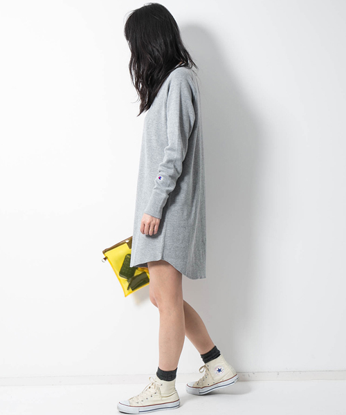 Champion(チャンピオン)の「Champion / チャンピオン × AMERICAN RAG CIE 別注 ミリタリーサーマルワンピース(ワンピース・レディース・オフホワイト/ブラック/トップグレー・FREE)」の13枚目の写真