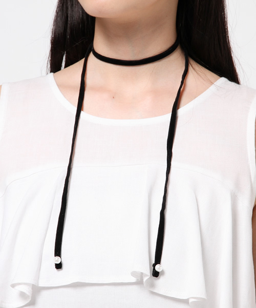 SLY（スライ）の「VELVET CHOKER（ネックレス・レディース・ブラック/ライトパープル/ワインレッド・FREE）」の6枚目の写真