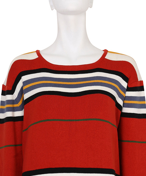 Ungrid（アングリッド）の「マルチボーダーニットワンピース（ワンピース・レディース・グレー/レッド・FREE）」の7枚目の写真