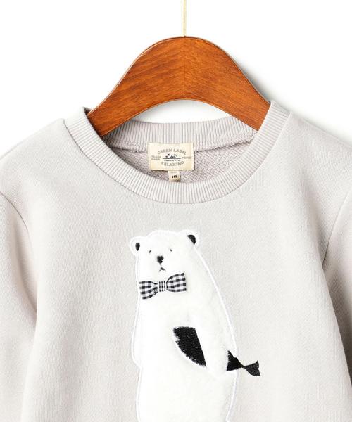 green label relaxing（グリーンレーベルリラクシング）の「【KIDS】ウラケ クマパッチワークプルオーバー ロングスリーブ◆（スウェット・キッズ・ライトグレー/ベージュ・125/105/115/95）」の10枚目の写真