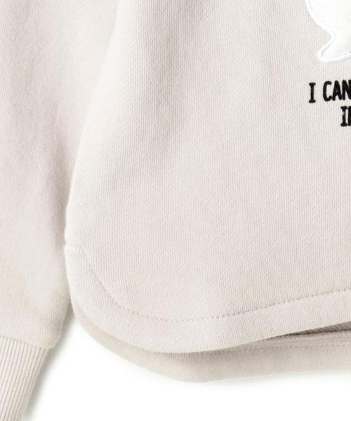 green label relaxing（グリーンレーベルリラクシング）の「【KIDS】ウラケ クマパッチワークプルオーバー ロングスリーブ◆（スウェット・キッズ・ライトグレー/ベージュ・125/105/115/95）」の12枚目の写真