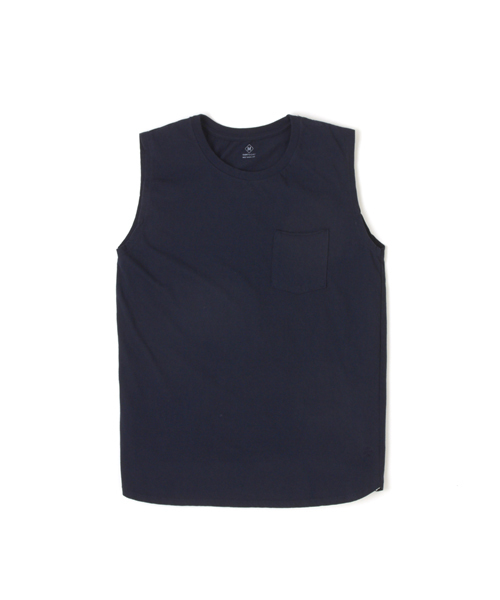 DAILY STANDARD by SANDINISTA（デイリースタンダードバイサンディニスタ）の「Cadet Sleeveless Pocket Tee / スリーブレスポケットトップ（タンクトップ・メンズ・ネイビー/チャコールグレー/ホワイト/ブラック/ヘザーグレー・X-LARGE/MEDIUM/X-SMALL/LARGE/SMALL）」の8枚目の写真