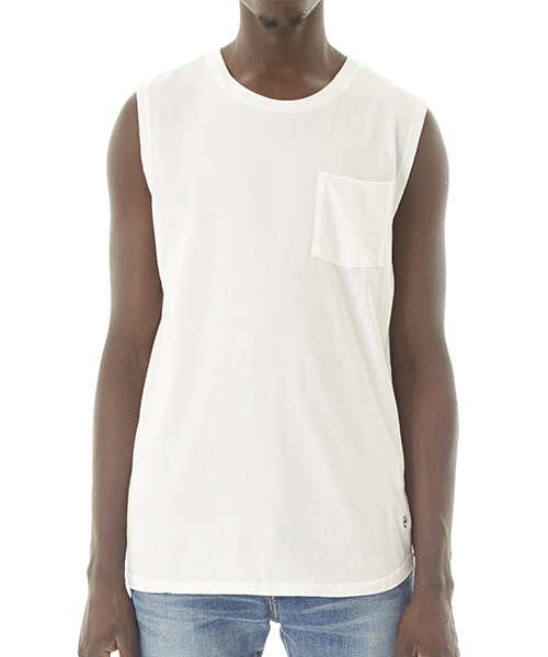 DAILY STANDARD by SANDINISTA（デイリースタンダードバイサンディニスタ）の「Cadet Sleeveless Pocket Tee / スリーブレスポケットトップ（タンクトップ・メンズ・ネイビー/チャコールグレー/ホワイト/ブラック/ヘザーグレー・X-LARGE/MEDIUM/X-SMALL/LARGE/SMALL）」の20枚目の写真