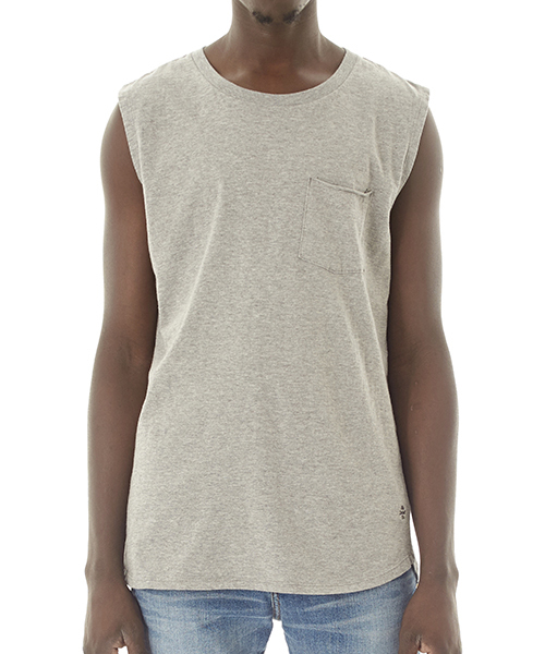 DAILY STANDARD by SANDINISTA（デイリースタンダードバイサンディニスタ）の「Cadet Sleeveless Pocket Tee / スリーブレスポケットトップ（タンクトップ・メンズ・ネイビー/チャコールグレー/ホワイト/ブラック/ヘザーグレー・X-LARGE/MEDIUM/X-SMALL/LARGE/SMALL）」の11枚目の写真