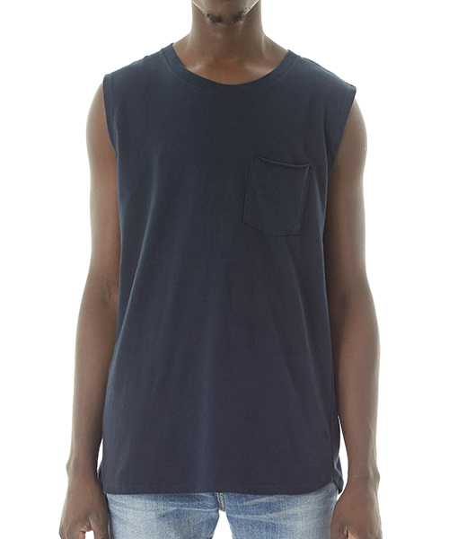 DAILY STANDARD by SANDINISTA（デイリースタンダードバイサンディニスタ）の「Cadet Sleeveless Pocket Tee / スリーブレスポケットトップ（タンクトップ・メンズ・ネイビー/チャコールグレー/ホワイト/ブラック/ヘザーグレー・X-LARGE/MEDIUM/X-SMALL/LARGE/SMALL）」の12枚目の写真