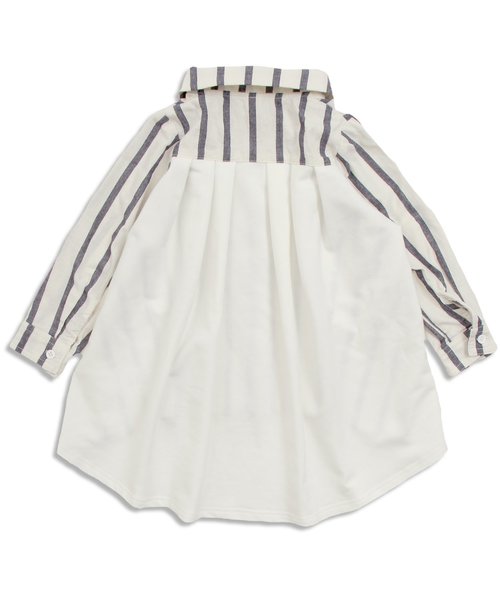 apres les cours（アプレレクール）の「ストライプシャツチュニック（チュニック・キッズ・ネイビー/オフホワイト・80/110/130/140/100/120/90）」の11枚目の写真