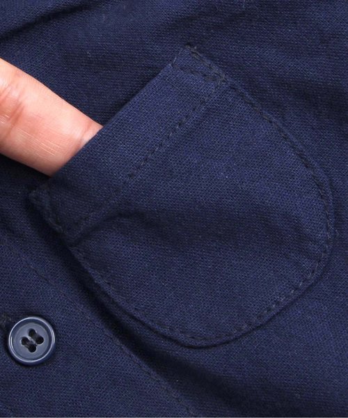 apres les cours（アプレレクール）の「ストライプシャツチュニック（チュニック・キッズ・ネイビー/オフホワイト・80/110/130/140/100/120/90）」の4枚目の写真