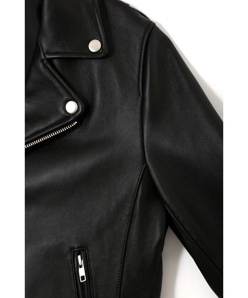 N.(N. Natural Beauty Basic)(エヌエヌナチュラルビューティーベーシック)の「ラムレザーライダース(ライダースジャケット・レディース・ブラック・MEDIUM)」の7枚目の写真
