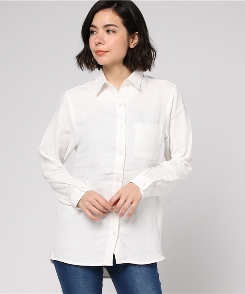 SLY（スライ）の「ジャガードSTRIPE RELAX SH（シャツ/ブラウス・レディース・オフホワイト/カーキ/ベージュ・FREE）」の5枚目の写真