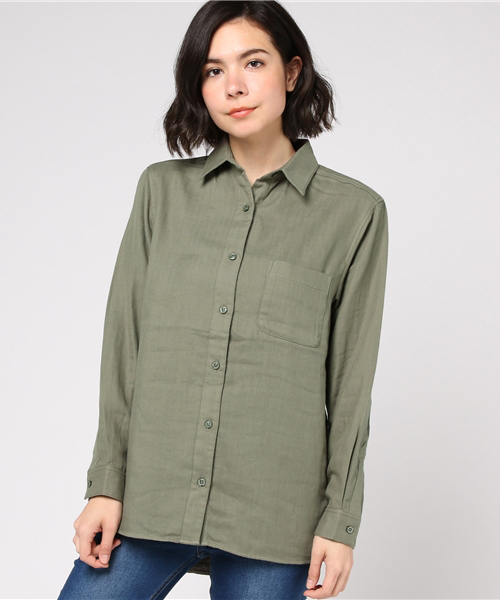 SLY（スライ）の「ジャガードSTRIPE RELAX SH（シャツ/ブラウス・レディース・オフホワイト/カーキ/ベージュ・FREE）」の7枚目の写真