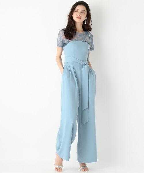 A part by(アパートバイ)の「【WEB限定アイテム/結婚式にも】レース2Pサロペット 761656 (サロペット/オーバーオール・レディース・ベージュ/ブラック/ライトブルー・LARGE/MEDIUM)」の5枚目の写真