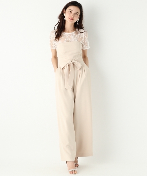 A part by(アパートバイ)の「【WEB限定アイテム/結婚式にも】レース2Pサロペット 761656 (サロペット/オーバーオール・レディース・ベージュ/ブラック/ライトブルー・LARGE/MEDIUM)」の6枚目の写真