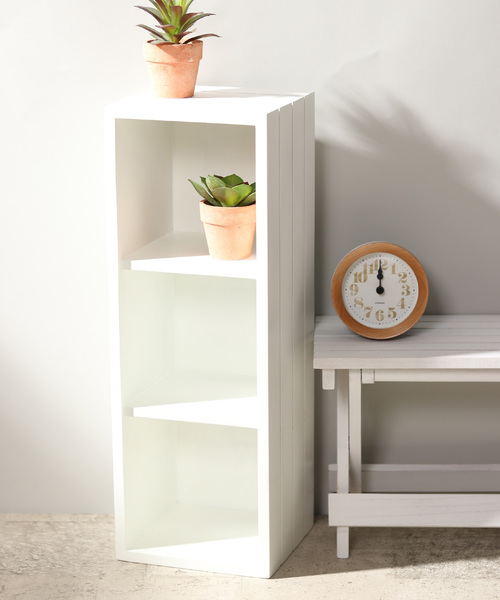 TOKYO DESIGN CHANNEL(トウキョウデザインチャンネル)の「WOODボックス3段 (家具)」|ホワイト