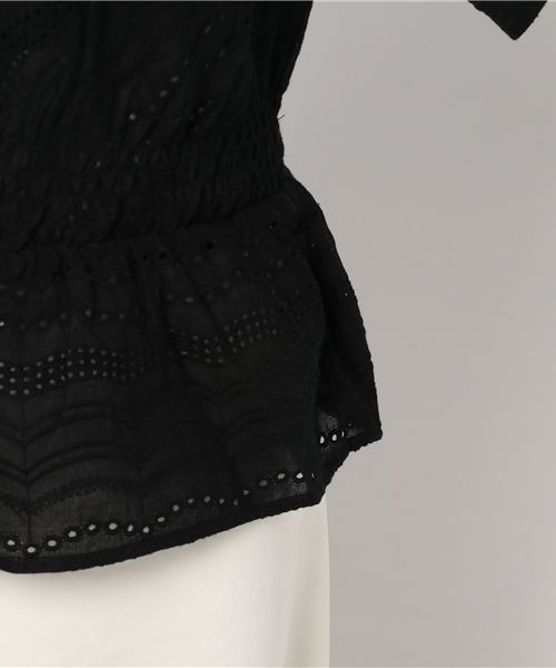 VENCEEXCHANGE(ヴァンスエクスチェンジ)の「エンブロイダリーレースプルオーバー(シャツ/ブラウス・レディース・ブラック/オフホワイト・MEDIUM)」の8枚目の写真