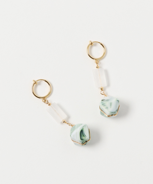 PLAIN CLOTHING(プレーンクロージング)の「ストーンイヤリング【PLAIN CLOTHING】(イヤリング・レディース・ターコイズブルー/ホワイト/ピンク/ミント・FREE)」の6枚目の写真