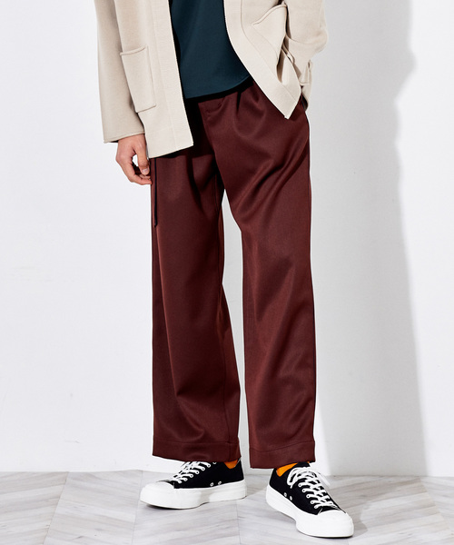 STUDIOUS HIGH（ストゥディオスハイ）の「ホイップドスキンベルテッドワイドパンツ　（その他パンツ・メンズ・ブラウン/ベージュ/ブラック・1/2）」の3枚目の写真