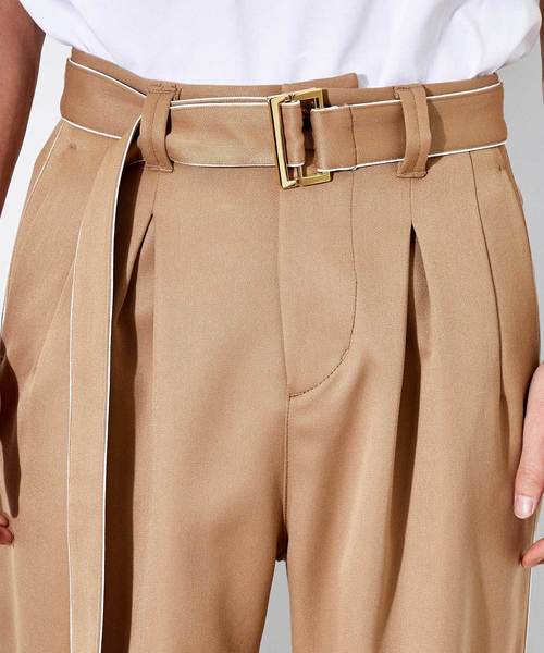 STUDIOUS HIGH（ストゥディオスハイ）の「ホイップドスキンベルテッドワイドパンツ　（その他パンツ・メンズ・ブラウン/ベージュ/ブラック・1/2）」の10枚目の写真