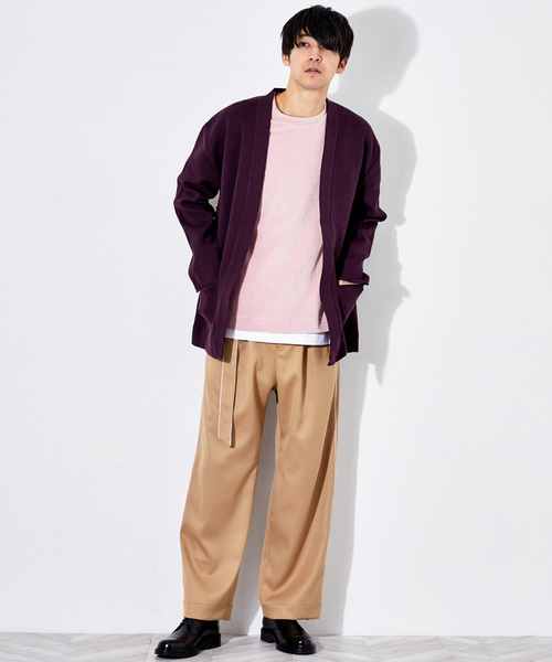 STUDIOUS HIGH（ストゥディオスハイ）の「ホイップドスキンベルテッドワイドパンツ　（その他パンツ・メンズ・ブラウン/ベージュ/ブラック・1/2）」の4枚目の写真