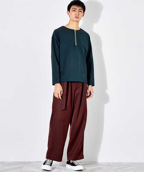 STUDIOUS HIGH（ストゥディオスハイ）の「ホイップドスキンベルテッドワイドパンツ　（その他パンツ・メンズ・ブラウン/ベージュ/ブラック・1/2）」の13枚目の写真