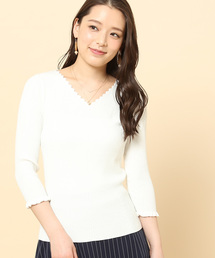 ROPE' PICNIC | ギザギザ衿リブプルオーバー(ニット/セーター)