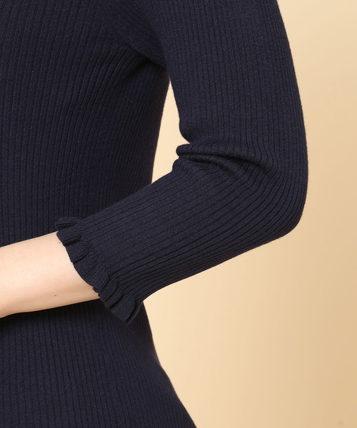 ROPE' PICNIC（ロペピクニック）の「ギザギザ衿リブプルオーバー（ニット/セーター・レディース・ホワイト/グリーン/ネイビー・38/40）」の6枚目の写真