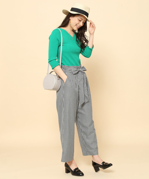 ROPE' PICNIC（ロペピクニック）の「ギザギザ衿リブプルオーバー（ニット/セーター・レディース・ホワイト/グリーン/ネイビー・38/40）」の9枚目の写真