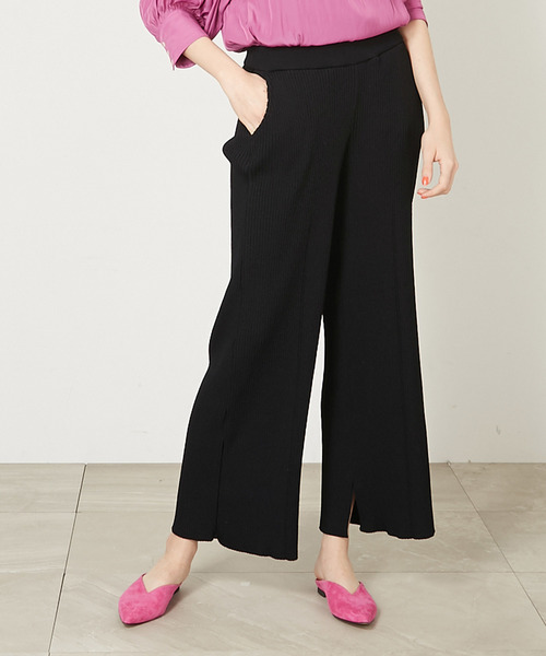 UNITED TOKYO（ユナイテッドトウキョウ）の「リブパンツ（その他パンツ・レディース・ブラック/キャメル/オフホワイト・1）」の3枚目の写真