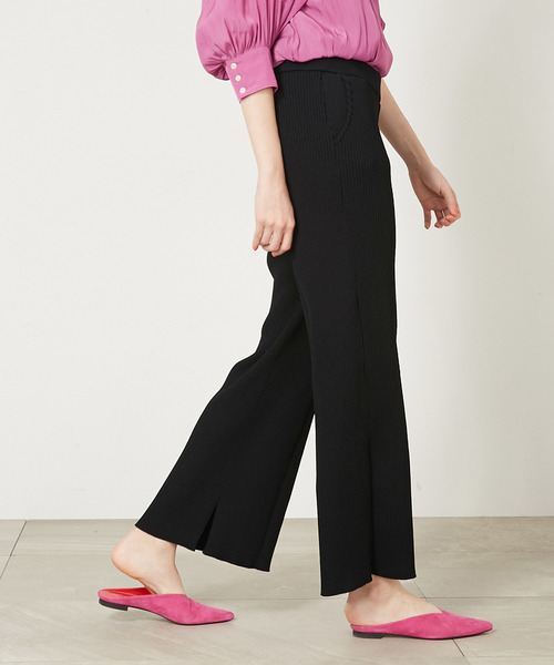 UNITED TOKYO（ユナイテッドトウキョウ）の「リブパンツ（その他パンツ・レディース・ブラック/キャメル/オフホワイト・1）」の5枚目の写真