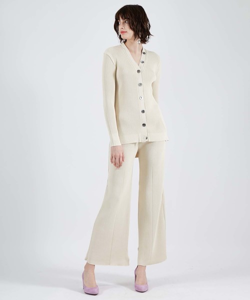 UNITED TOKYO（ユナイテッドトウキョウ）の「リブパンツ（その他パンツ・レディース・ブラック/キャメル/オフホワイト・1）」の12枚目の写真