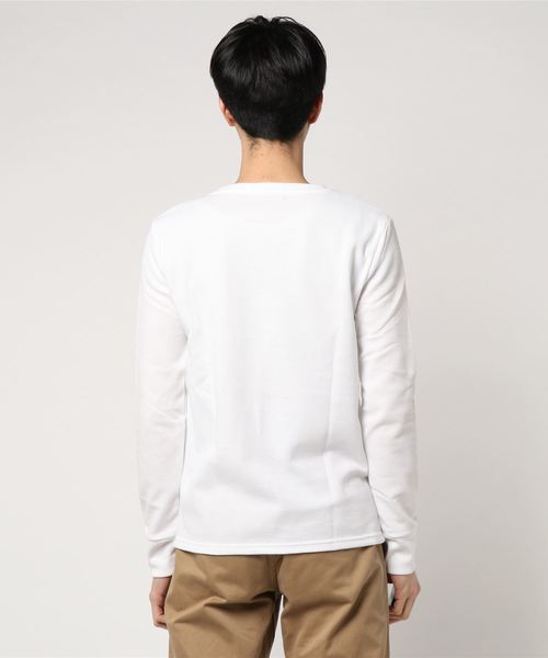 メンズ長袖ワッフル胸ポケット付きロンT（Tシャツ/カットソー