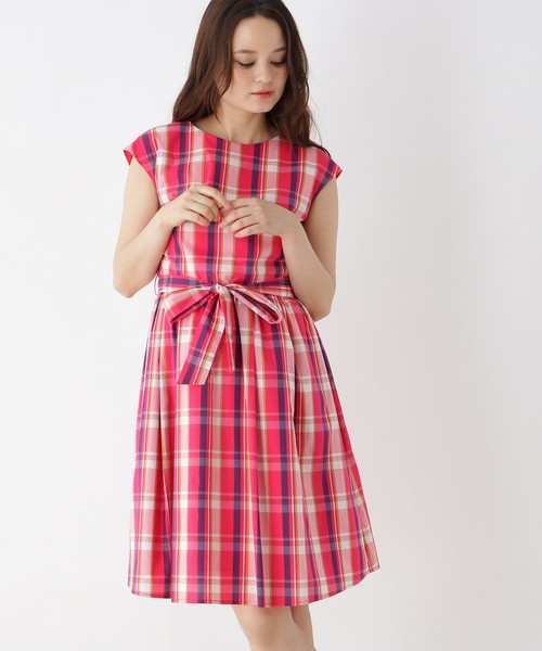 Couture Brooch クチュールブローチ の Web限定サイズs Llあり ウエストリボンチェックワンピ ワンピース Wear