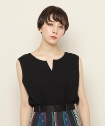 PAGEBOY | ワッフルキーネックノースリーブ(Tシャツ/カットソー)