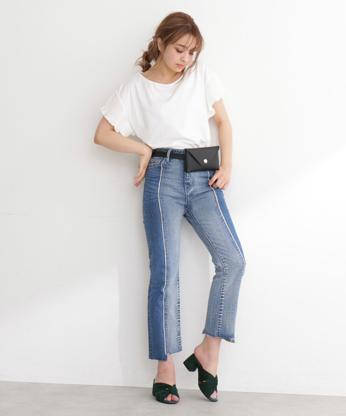 FREE'S MART(フリーズマート)の「プリーツスリーブシルケットカットソー●(Tシャツ/カットソー・レディース・ホワイト/ブルー/ネイビー/カーキ・FREE)」の10枚目の写真