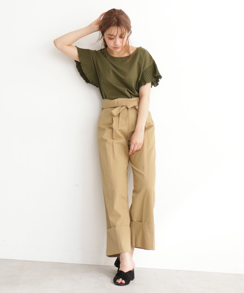 FREE'S MART(フリーズマート)の「プリーツスリーブシルケットカットソー●(Tシャツ/カットソー・レディース・ホワイト/ブルー/ネイビー/カーキ・FREE)」の13枚目の写真