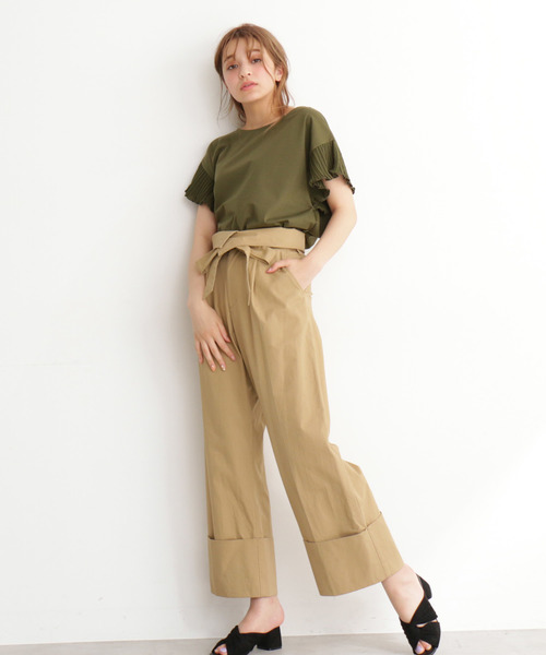 FREE'S MART(フリーズマート)の「プリーツスリーブシルケットカットソー●(Tシャツ/カットソー・レディース・ホワイト/ブルー/ネイビー/カーキ・FREE)」の14枚目の写真