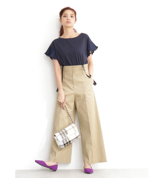 FREE'S MART(フリーズマート)の「プリーツスリーブシルケットカットソー●(Tシャツ/カットソー・レディース・ホワイト/ブルー/ネイビー/カーキ・FREE)」の17枚目の写真