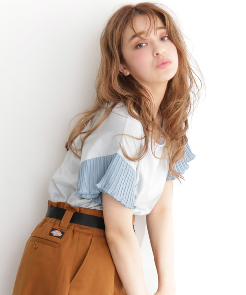 FREE'S MART(フリーズマート)の「プリーツスリーブシルケットカットソー●(Tシャツ/カットソー・レディース・ホワイト/ブルー/ネイビー/カーキ・FREE)」の19枚目の写真