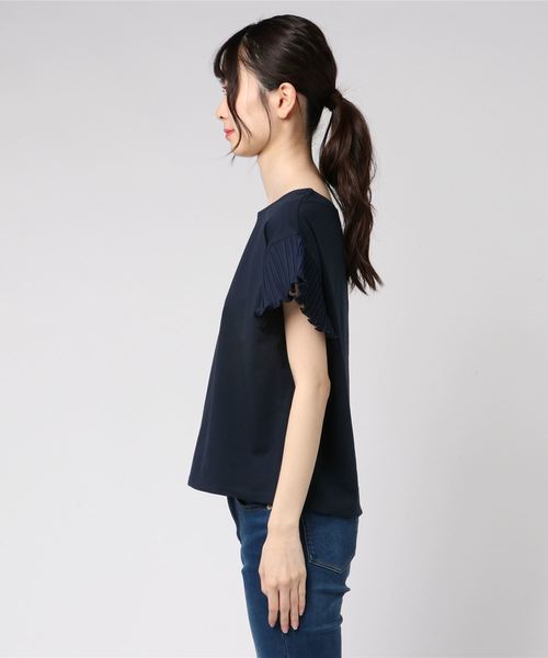 FREE'S MART(フリーズマート)の「プリーツスリーブシルケットカットソー●(Tシャツ/カットソー・レディース・ホワイト/ブルー/ネイビー/カーキ・FREE)」の5枚目の写真
