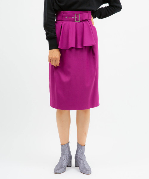 UNITED TOKYO（ユナイテッドトウキョウ）の「ベルテッドラッフルタイトスカート（スカート・レディース・パープル/ブラック/グレー・1）」の15枚目の写真