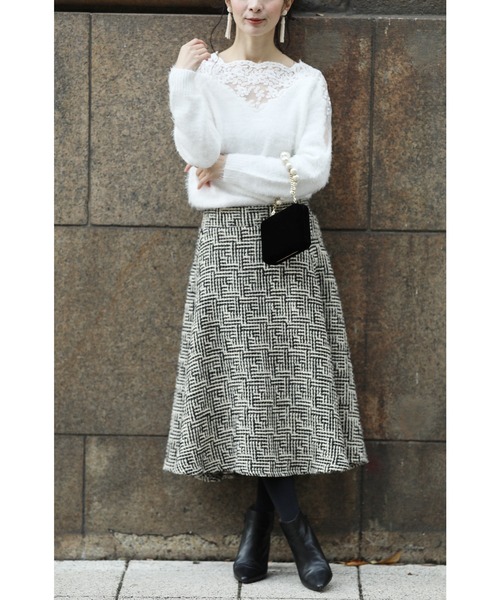 cawaii（カワイイ）の「デコルテレースの華やぎ。シャギーニットトップス（ニット/セーター・レディース・ホワイト・M/XL）」の22枚目の写真