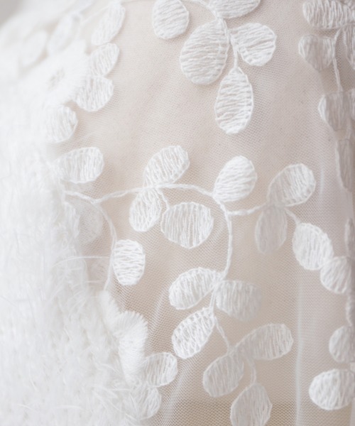 cawaii（カワイイ）の「デコルテレースの華やぎ。シャギーニットトップス（ニット/セーター・レディース・ホワイト・M/XL）」の17枚目の写真