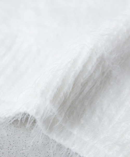 cawaii（カワイイ）の「デコルテレースの華やぎ。シャギーニットトップス（ニット/セーター・レディース・ホワイト・M/XL）」の15枚目の写真