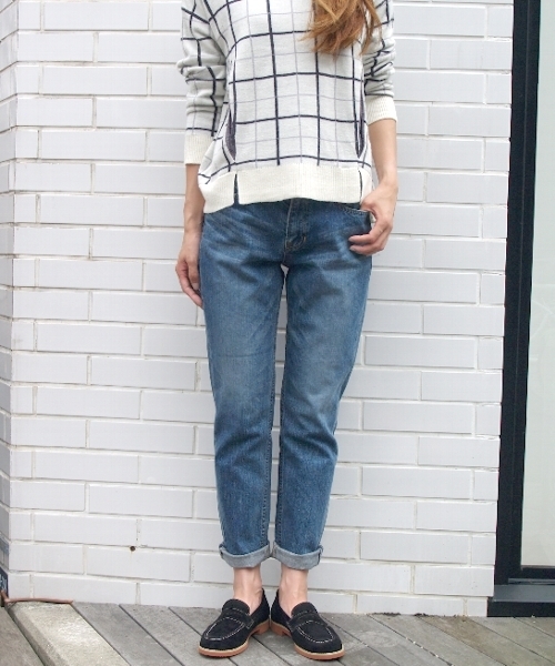 Another Edition（アナザーエディション）の「AE SLIM BOYS DNM Ⅲ（デニムパンツ・レディース・オフホワイト/コバルトブルー・SMALL/MEDIUM）」の12枚目の写真